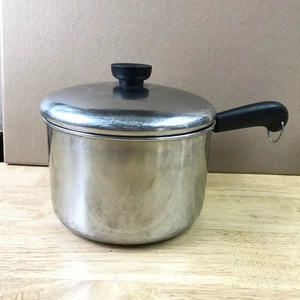Revere Ware 3 Qt Pot Saucepan with Lid 88A Stainless Steel Tri Ply Bottom Nice! - Picture 1 of 14