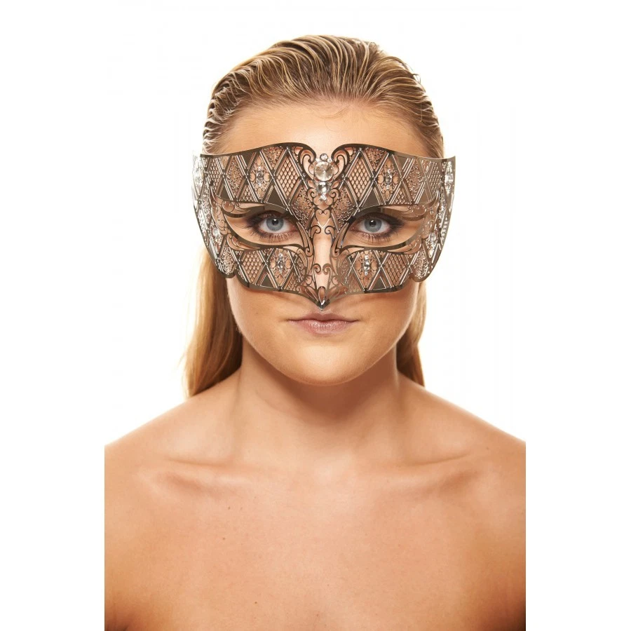 激光切割皇家金属水晶女士眼罩婚礼订婚化妆舞会 — 第 1/1 张图片