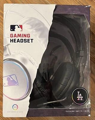 L.A. Dodgers WORLD CHAMPIONS Color Changing LED Gaming Headset Headphones & Mic - Image 1 of 4