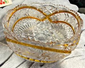 Crystal Hand Cut Footed Large Centerpiece Bowl - 24% PbO 9.5” Wide - Picture 1 of 4