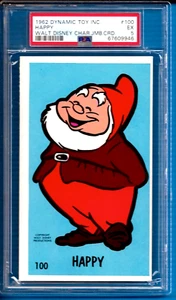 1962 Dynamic Toy Walt Disney Character Jumbo Card #100 Happy PSA 5 - Picture 1 of 2