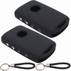 2Pcs Silicone 4 Buttons Key Fob Cover & Keychain For Mazda 3 6 Cx4 Cx5 Cx8 Cx-9