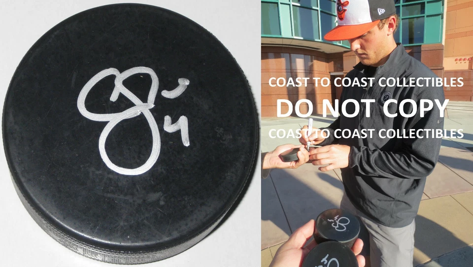 Cam Fowler Anaheim Ducks EE. UU. Oro Firmado Autografiado Hockey Puck Certificado de Autenticidad Prueba Exacta Foto 1 de 2