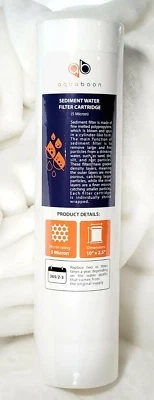 4 Sediment Water Filter Cartridges 5 Micron 10" x 2.5" Reverse Osmosis Aquaboon - Image 1 of 4