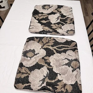 Set Of 2 19” Zippered Pillow Covers Tapestry Style Heavy Upholstery Fabric. - Picture 1 of 4