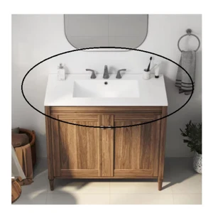 Tucson 36" W x 18" D Single Sink Vanity Top White Widespread 8" NEW (36F) - Picture 1 of 4