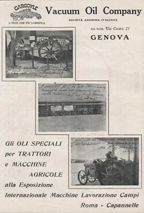PUBBLICITA' 1920 TRATTORI ROMEO TRATTRICE AGRICOLA NICOLA ROMEO VACUUM OIL  - Foto 1 di 1