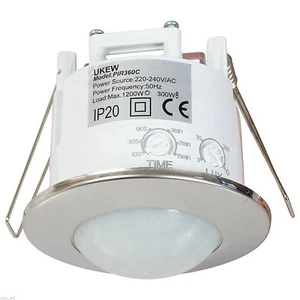 PIR Bewegungsmelder Melder 360 Deckeneinbauleuchte Chrom - Bild 1 von 11
