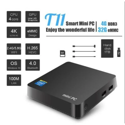 Mini PC Intel Z8350 4 núcleos RAM 8 GB ROM 128 GB WIN10 HDMI y salida VGA WIFI UHD H265 Foto 1 de 4