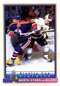 1991-92 Bowman #417 Minnesota North Stars, Edmonton Oilers - Picture 1 of 1
