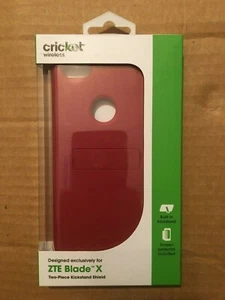 NEW CRICKET ZTE BLADE X Red Two Piece Kickstand Shield Screen Protector Case - Picture 1 of 11