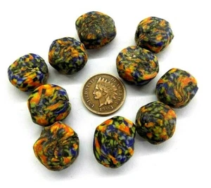 Mixed Lozenge shape African Made Trade Beads { 10 Pc } CX5 Bin G - Picture 1 of 1