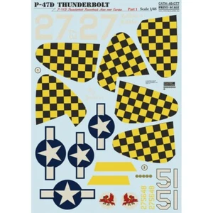 Calcomanía Print Escala 48-077 1:48 P-47D Thunderbolt Razorback Ases sobre Europa Parte 1 - Imagen 1 de 24