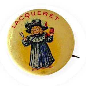 1907 Lacqueret Company Pinback Advertising Pin .75" W&H Co - Picture 1 of 4