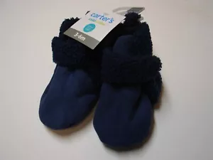 NEW W/Tags - CARTER'S Child of Mine Baby Boys Blue Wrap Slippers Size 3-6 Months - Picture 1 of 5