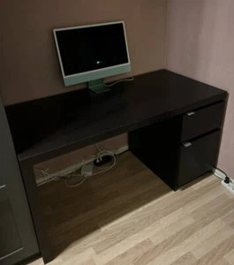 Ikea Schreibtisch schwarz Malm - Bild 1 von 4