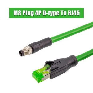 M8 to RJ45 Ethernet Cable Prfinet Cat5E 4Pin D Code Aviation Plug Sensor Cable - Picture 1 of 6