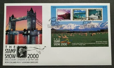 2000 New Zealand Stamp Show London Tower Bridge Scenic Miniature Sheet MS on FDC - Image 1 of 2