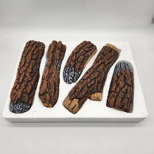 5 Piece Ceramic Wood Logs for Fireplace Fire Fit All Types of Gas Inserts Unused - Picture 1 of 9