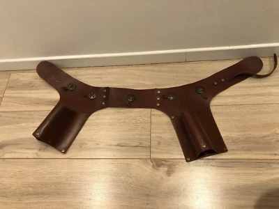 Ceinture de costume style cow-boy en cuir marron - Photo 1/4