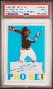 2023 Leaf Pro Set Pure Ronald Acuna Jr Silver Auto #/6 PSA 9 Atlanta Braves MVP - Picture 1 of 2