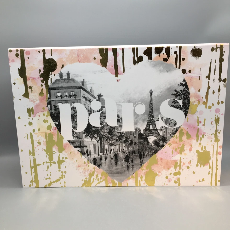 Punch Studio Paris Decorative Storage Box Eiffel Tower Pink Gold Keepsake 12" - Image 1 of 4