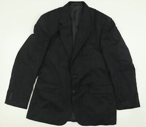 Debenhams Mens Black Striped Wool Jacket Suit Jacket Size 40    