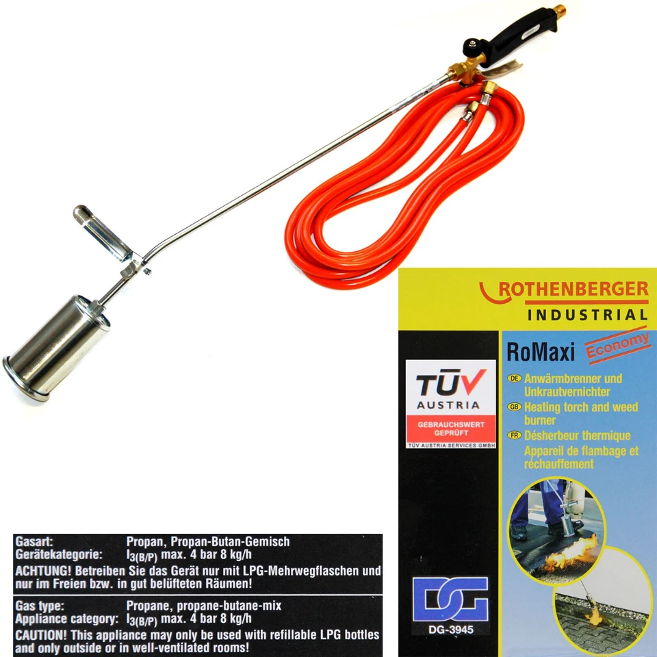 Abflammgerät Unkrautvernichter Rothenberger Anwärmbrenner RoMaxi Economy 30958 - Bild 1 von 1