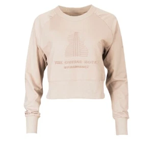 Maglione Guitar Hotel Goffrato Crop Felpa Hard Rock XS Tan Manica Lunga - Foto 1 di 7