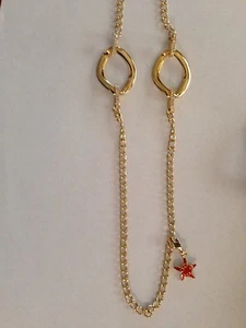 Swarovski Halskette Gold und Kristall mit Seestern Anhänger signiert - Neu - Bild 1 von 3