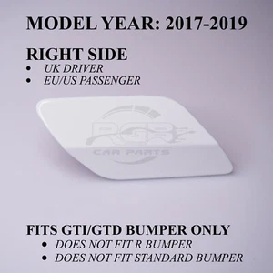 Tapa de arandela de faro derecho para VW Golf MK7.5 GTI GTD 2017-2019 blanco puro LC9A - Imagen 1 de 6