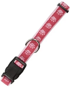 Casual canine Two tone Pawprint Collar 18-26” Dog collar new 1” Wide Pink - Picture 1 of 1