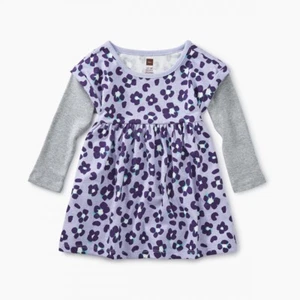 Tea Collection Infant Toddler Girls Purple Layered Sleeve Dress 9-12M - Picture 1 of 3