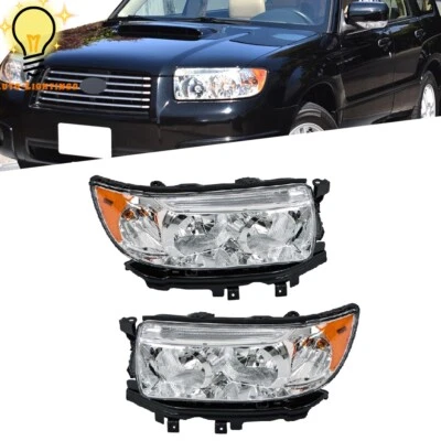 For 2006 07 08 Subaru Forester XT/2.5 XT Headlights Left+Right Halogen Headlamps - Image 1 of 4