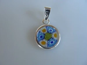 Mini Per Millefiori Rimorchio Originale Vetro di Murano Gioiello Vero Argento - Foto 1 di 5