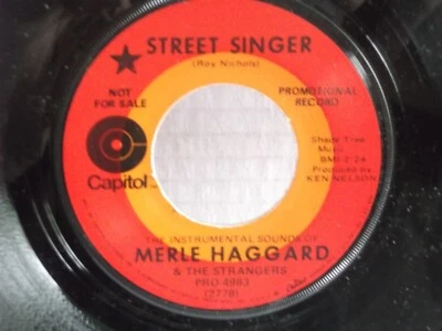 Merle Haggard,Capitol 4983,"Street Singer"US,7" 45, PROMO, Target labels,1970,M - Image 1 of 2