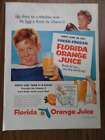 1955 Florida Orange Juice Ad He's Thirsty For A Refreshing Drink Football Boy