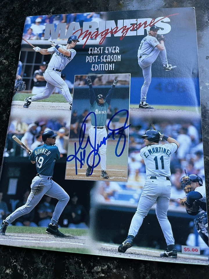 1995 Playoffs Seattle Mariners Magazine  Post Season Edition Signed By Griffey! - Image 1 of 4