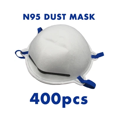 NIOSH N95 Particulate Respirator P2 Face Dust Masks 400pcs (20x20pc bulk buy) - image 1 of 4