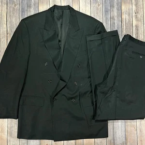 Ermenegildo Zegna Double Breasted Suit Coat Blazer Pants Set 46 Mens 38x32 READ - Foto 1 di 17