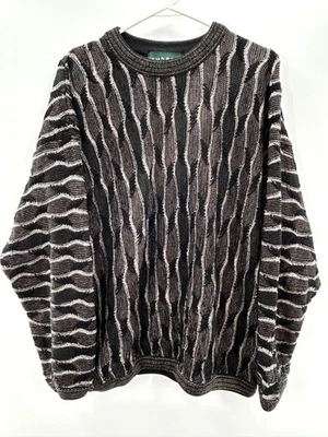 Suéter Tejido 3D Tundra Canadá Hombres Talla Grande Negro Papá Pullover Texturizado Cosby Foto 1 de 4