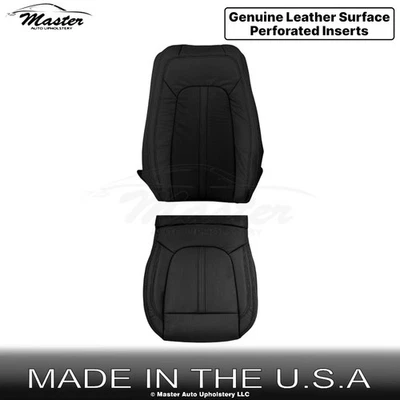 Fundas de asiento delanteras del lado del conductor de ébano para Lincoln MKZ 2017-2020 perfectas de cuero Foto 1 de 4