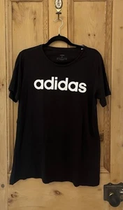 T-shirt ADIDAS NERA TOP taglie forti 20-22 20 22 maniche 100% COTONE palestra - Foto 1 di 3