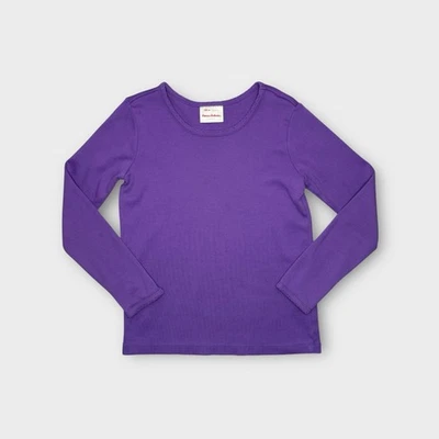 Top Hanna Andersson Pointelle ribete púrpura manga larga Foto 1 de 4