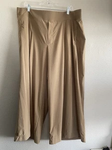 Athleta Brooklyn Heights High Rise Wide Leg Trouser Pants Tan Plus Size 20 - Picture 1 of 9