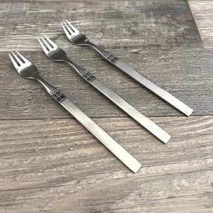 Oneida Northland DANISH FLING Edelstahl brüniert 3 Cocktail Meeresfrüchte Gabeln - Bild 1 von 6