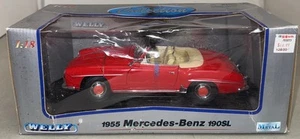 1955 Mercedes-Benz 190 SL Convertible – Red 1:18 Scale Model - Welly 9841W - Picture 1 of 12