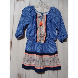 Takara Girls Large Romper Blue Shorts Long Sleeve - Picture 1 of 7