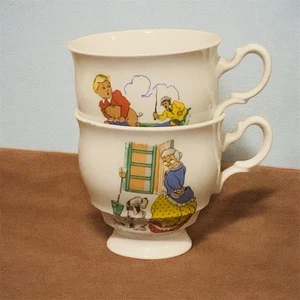 2 Kinderreim Retro Tassen alte Mutter Hubbard Tom Tom Pipers Sohn Requisite Display - Bild 1 von 10
