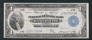 RARE BEAUTIFUL KANSAS CITY 1918 $1 NATIONAL CURRENCY NOTE - Picture 1 of 2